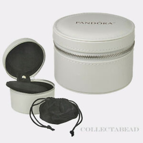 Pandora Handbags - Pandora White Circle Zip up Travel Case w/ Pouch